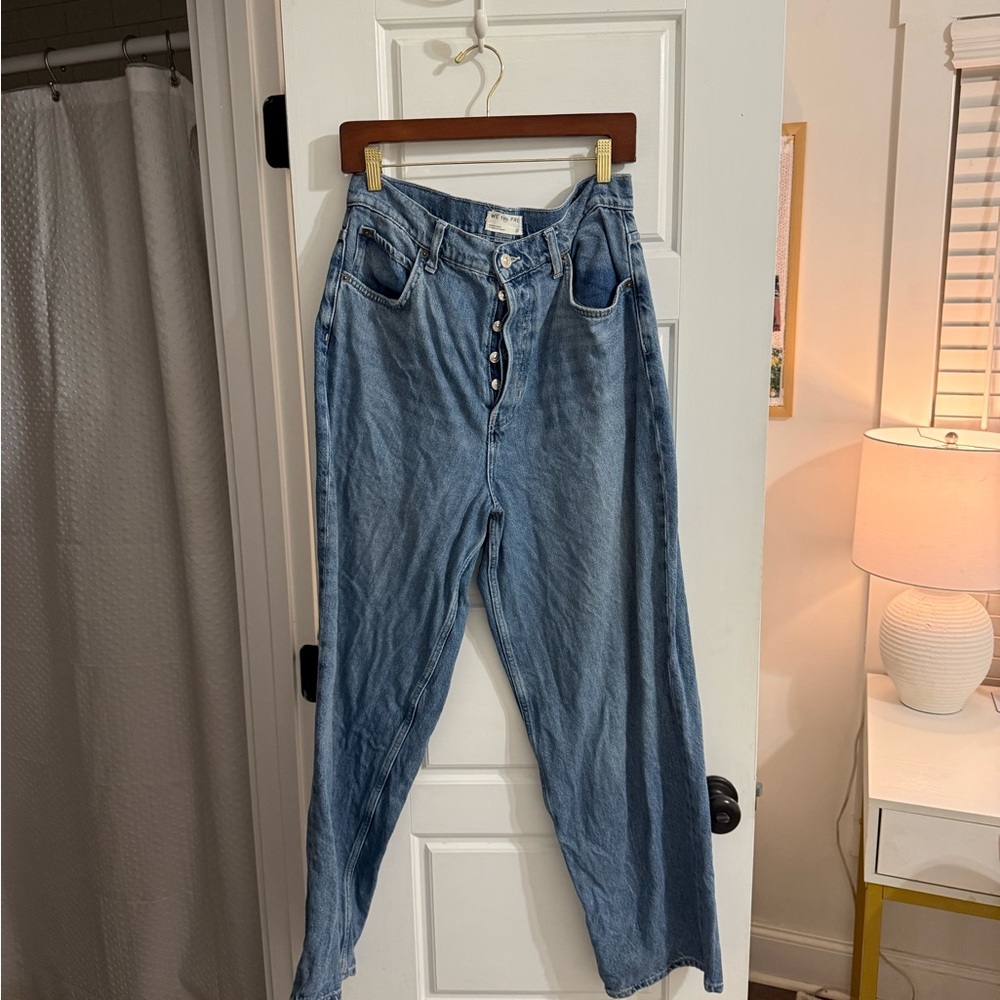 Free People Denim Blue Wide Leg Jeans